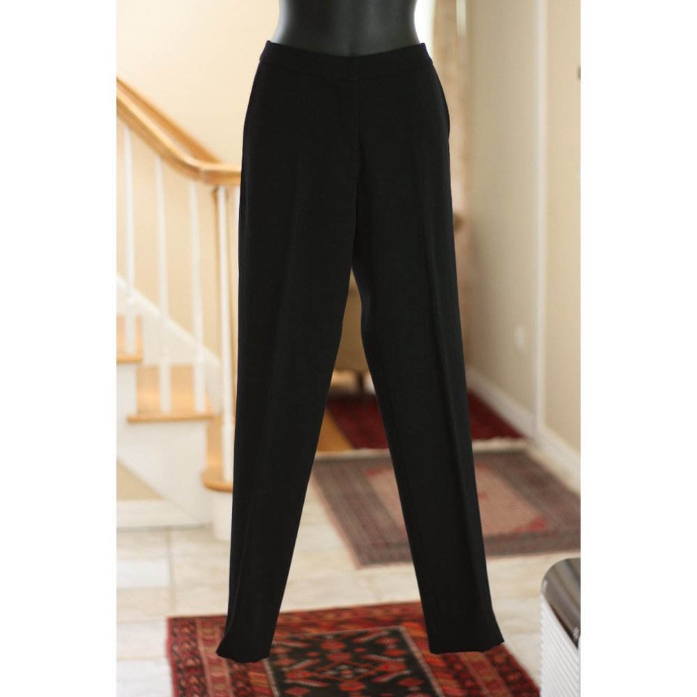 Amanda Wakeley Solid Black Wool Pants - image 1